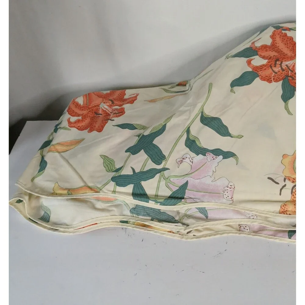 Wamsutta Supercale Plus King Flat Tiger Lily Sheet 108 x 102 Scalloped Edge USA